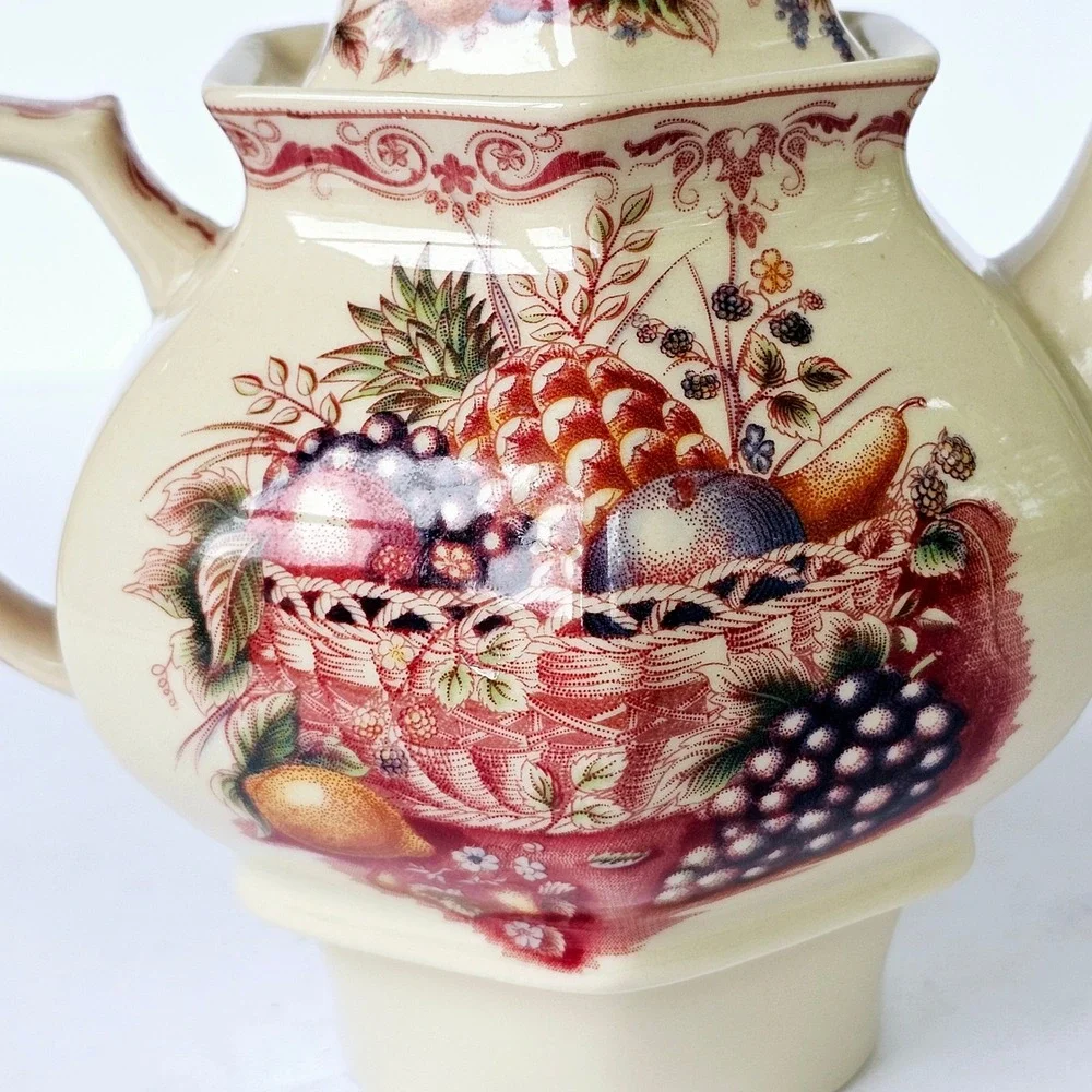 Vintage Teapot Antiche Riproduzioni Fruit Basket‎ Design - M581.2